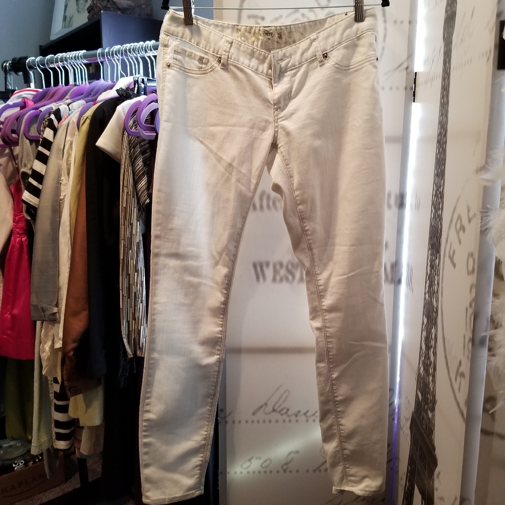 Express White skinny ankle jeans